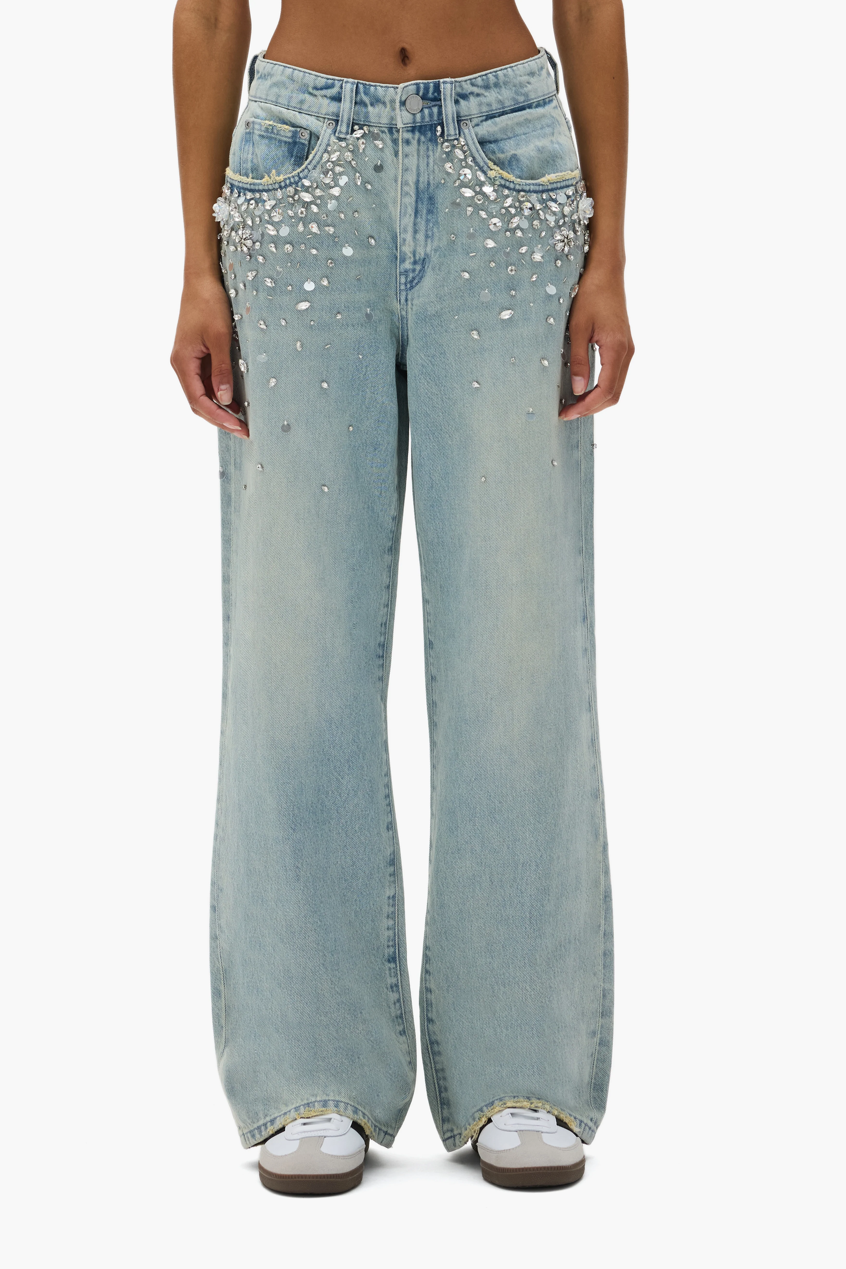 Embellished Wide Leg