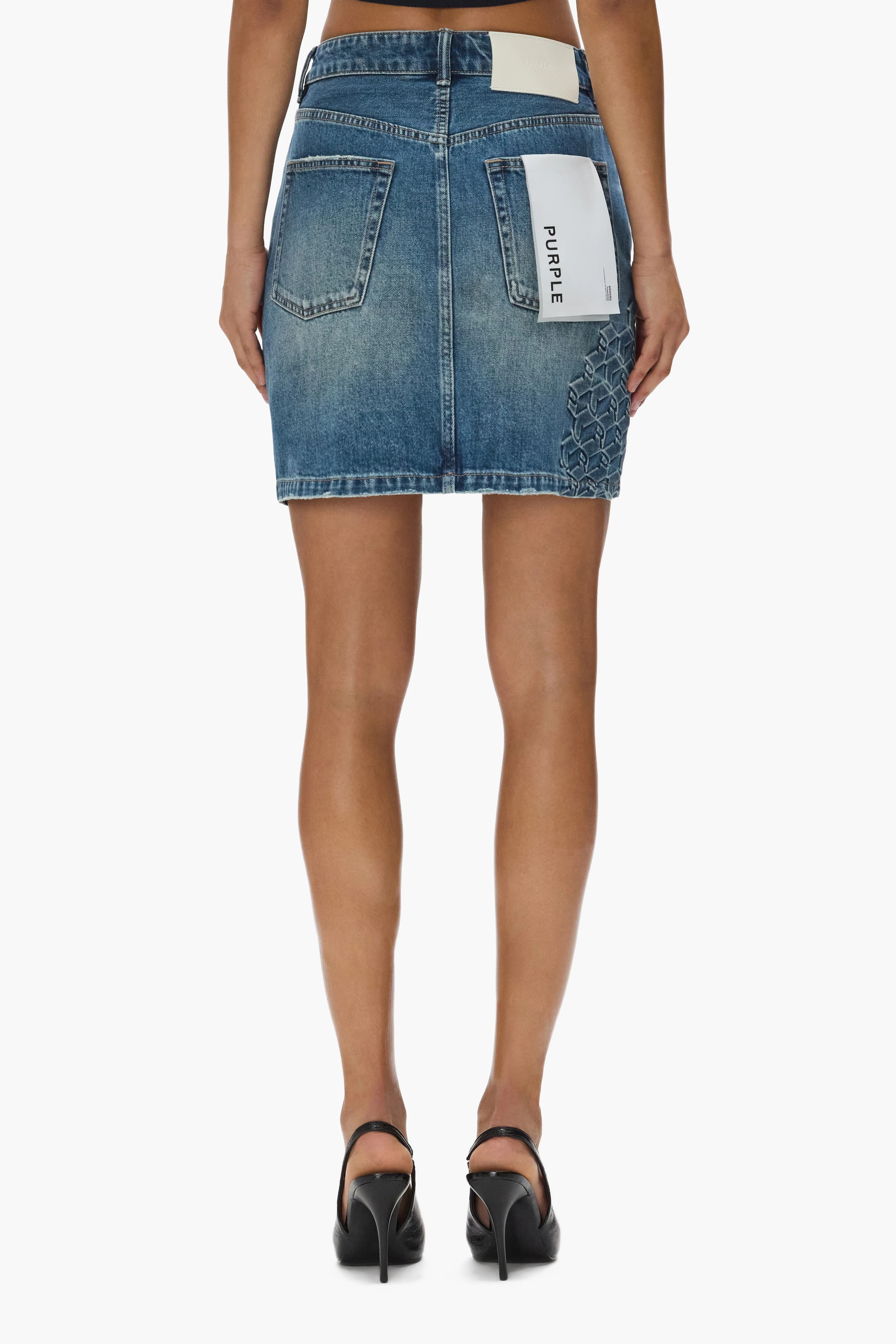 Embossed Monogram Mini Skirt - Image 3