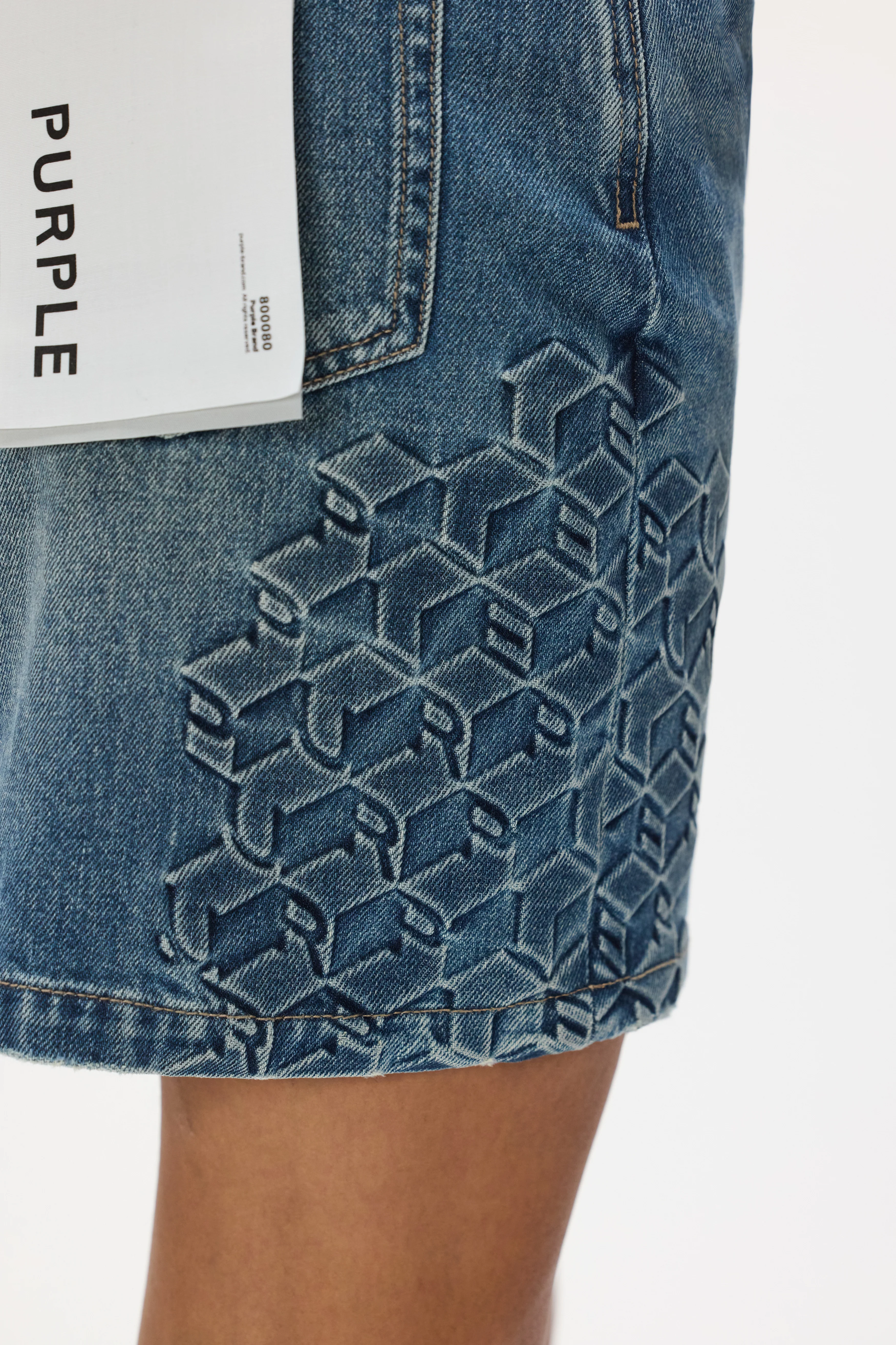 Embossed Monogram Mini Skirt - Image 4