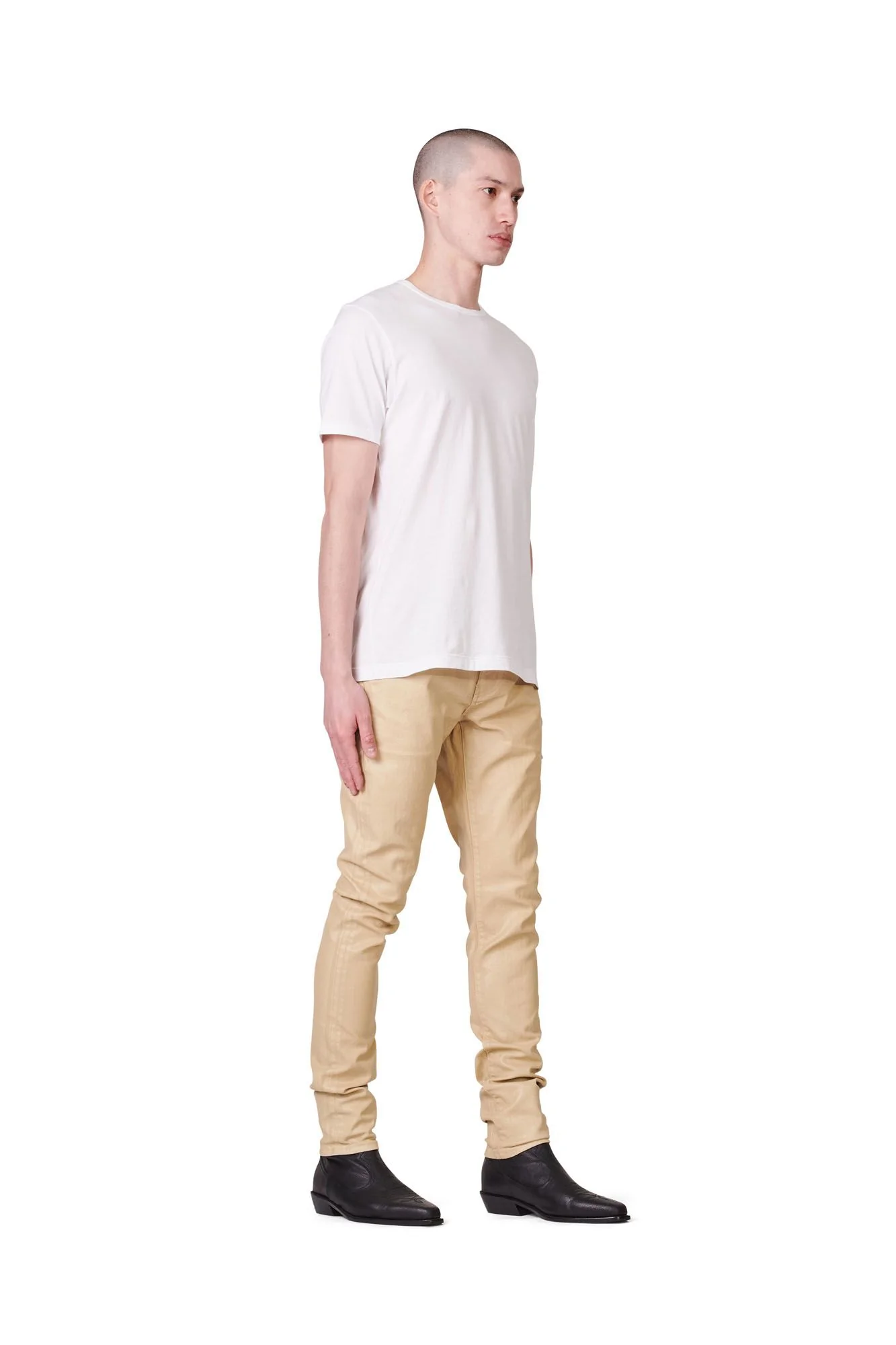 P001 LOW RISE SKINNY JEAN - Leathered Ecru - Image 3