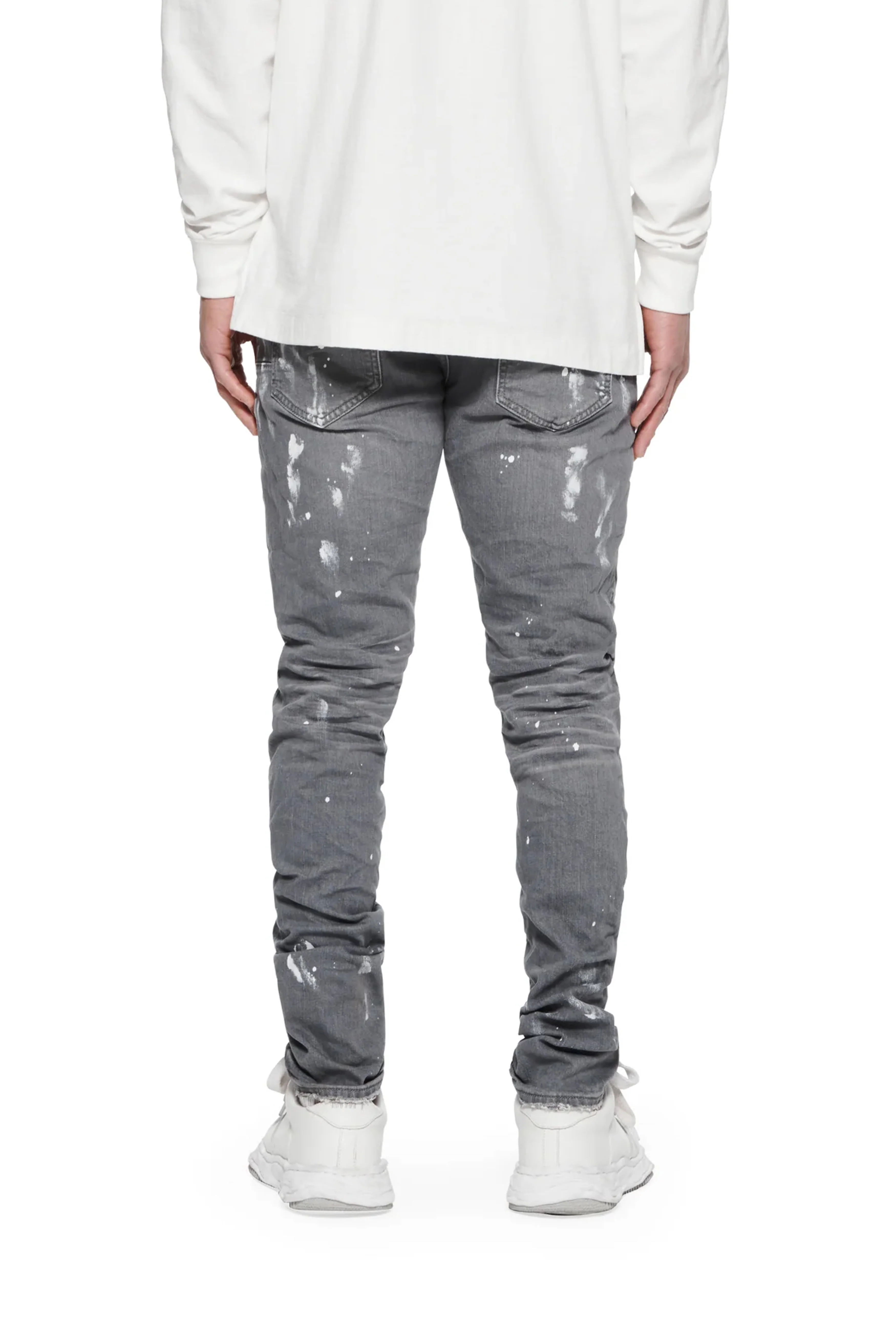 P001 Worn Grey Knee Slit - Image 3