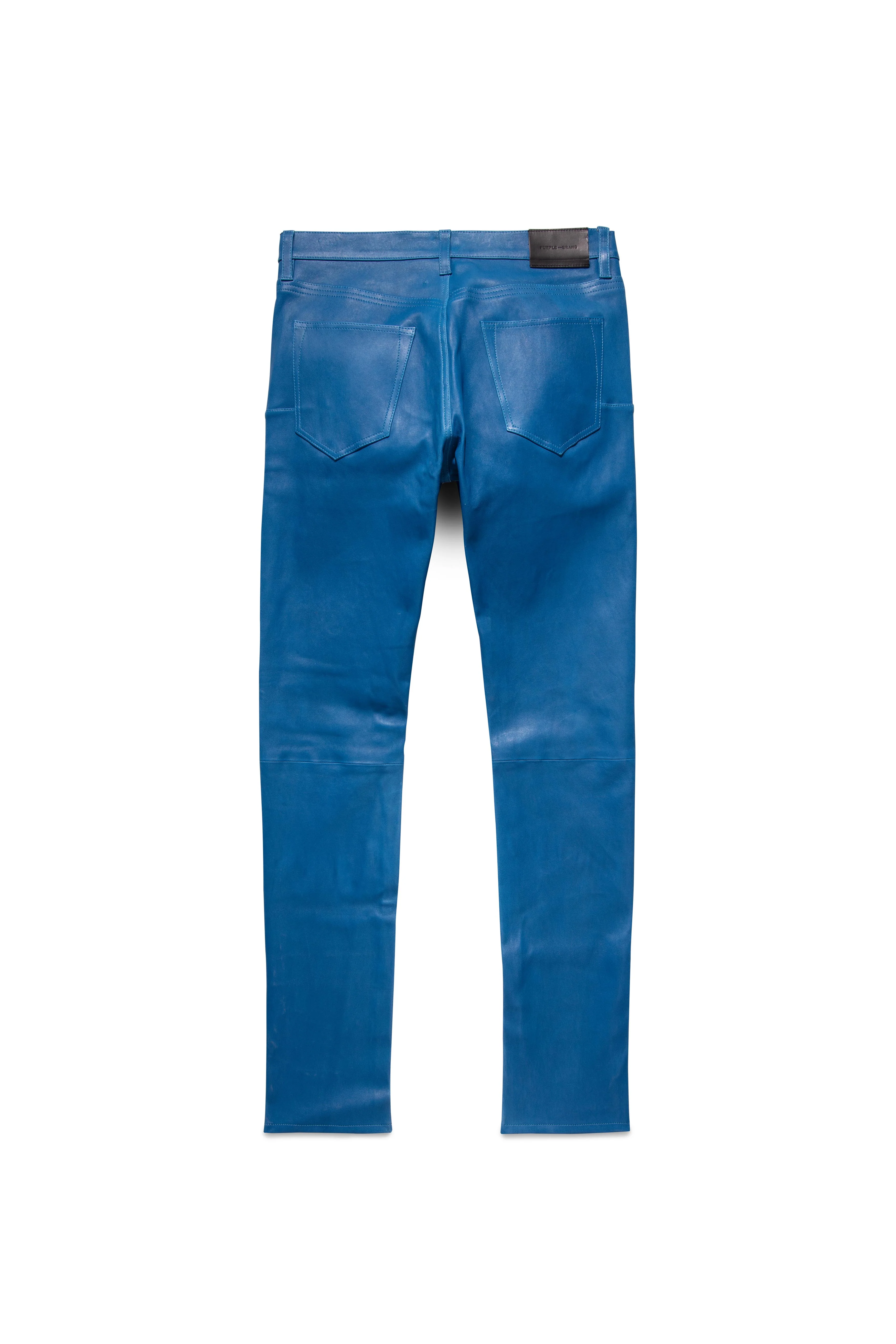 P001 LOW RISE SKINNY PANT - Stretch Leather Galaxy Blue - Image 4