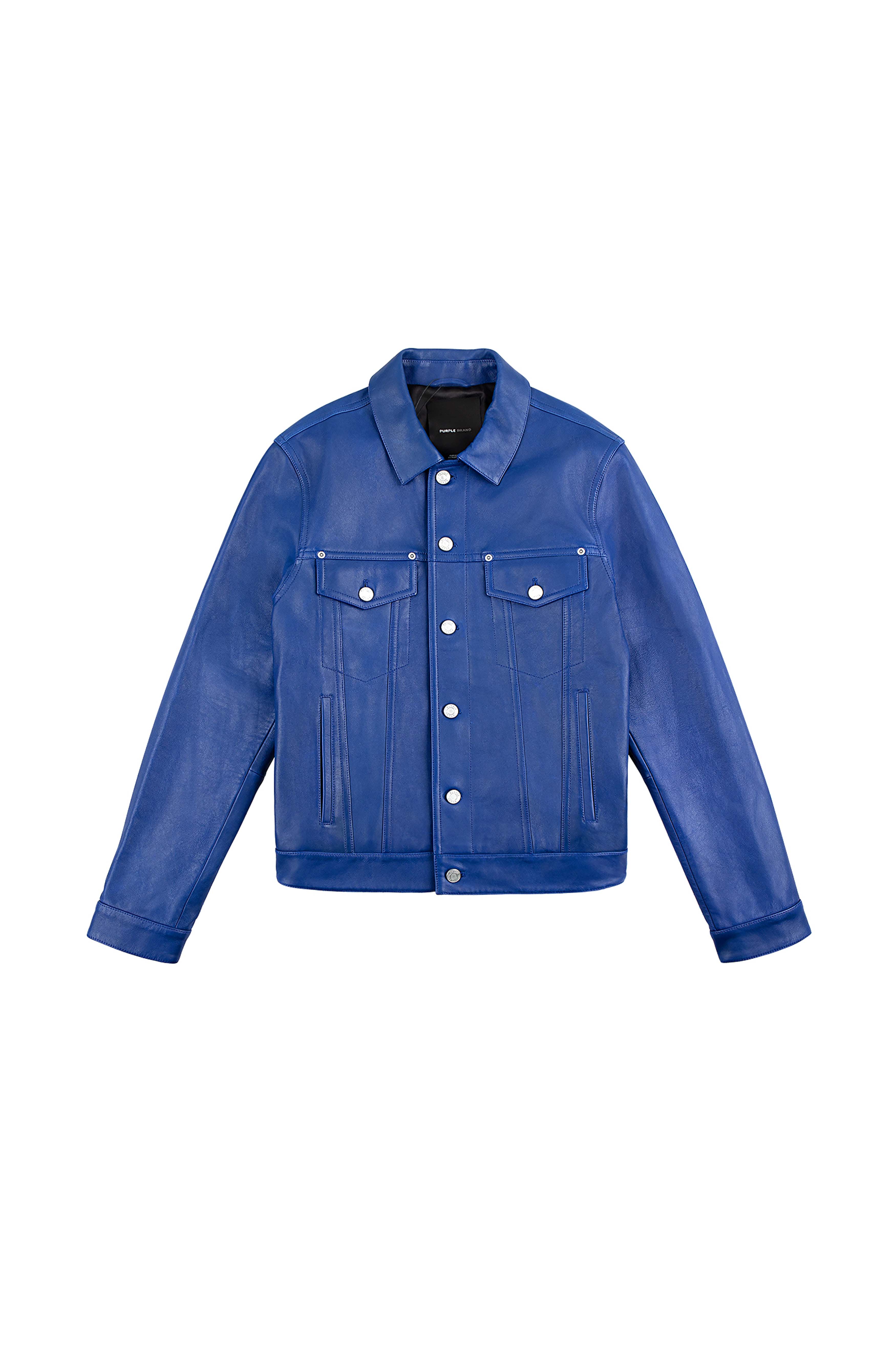 P028 Leather Trucker Jacket - Image 3