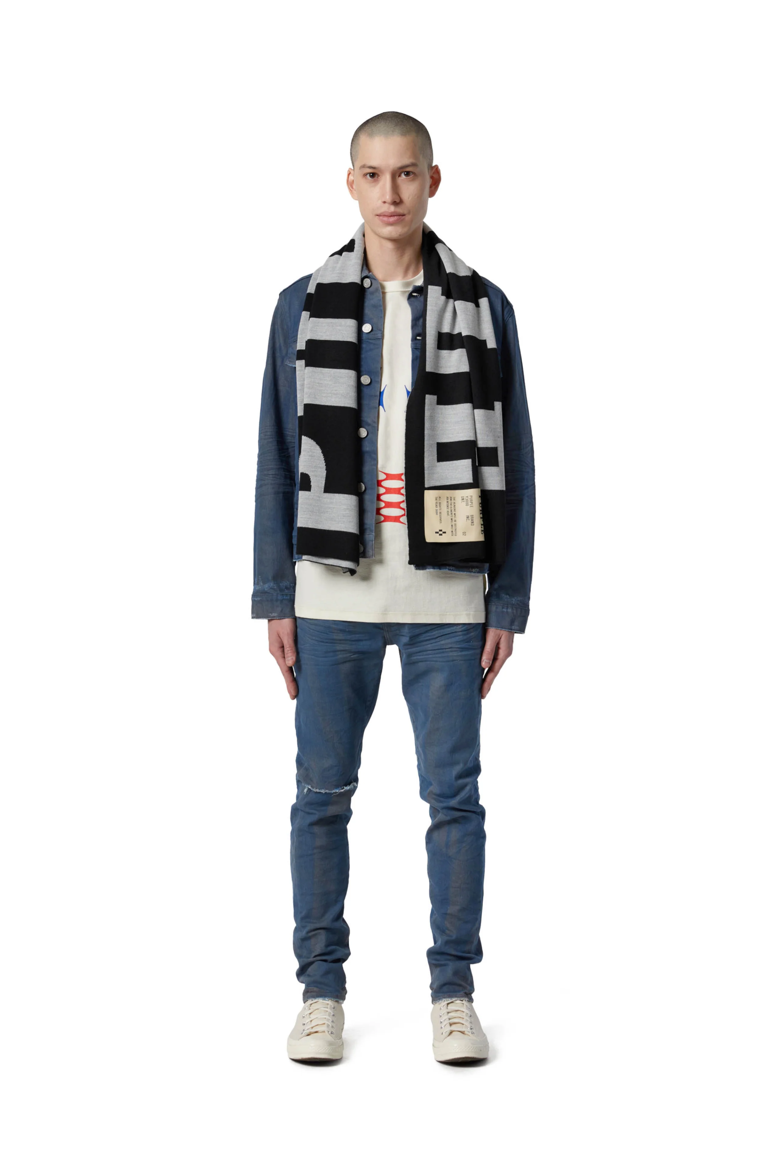 P905 SCARF - Exclusive Greyscale Oversized Logo - Image 2