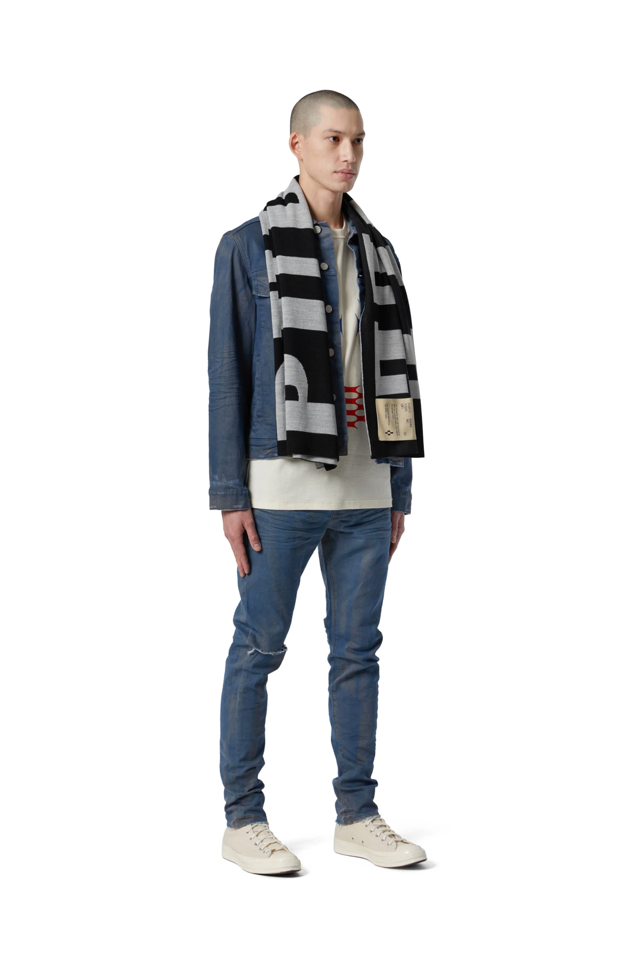P905 SCARF - Exclusive Greyscale Oversized Logo - Image 3