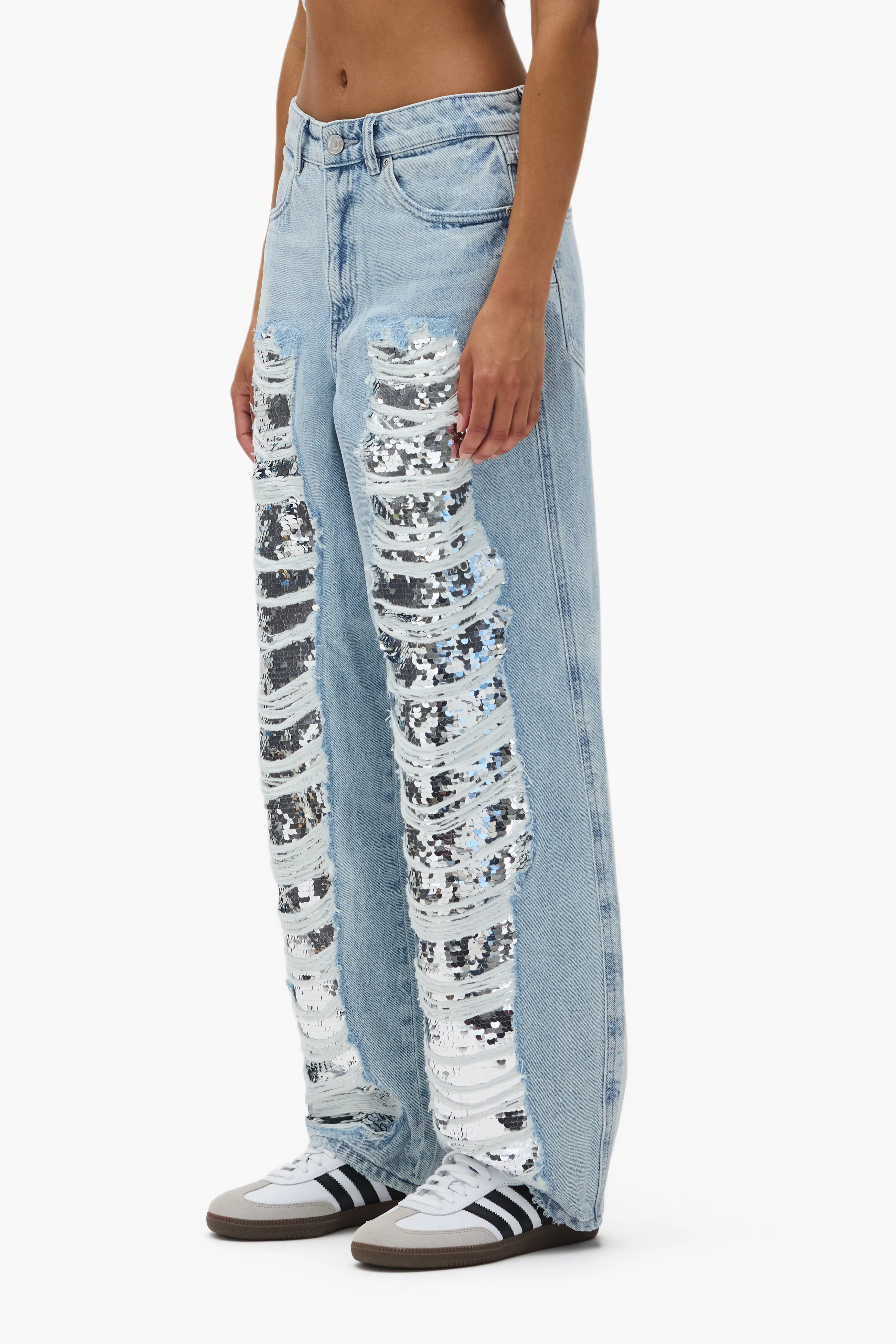 Sequin Blowout Barrel Leg - Image 2
